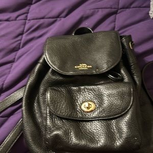 Coach Faux Leather Black Mini Backpack